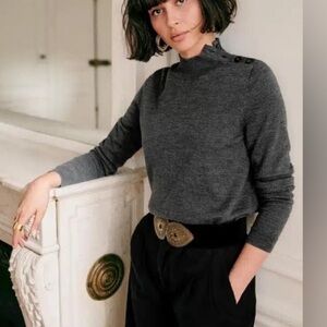 Sezane Jacob Charcoal Grey Jumper Sweater